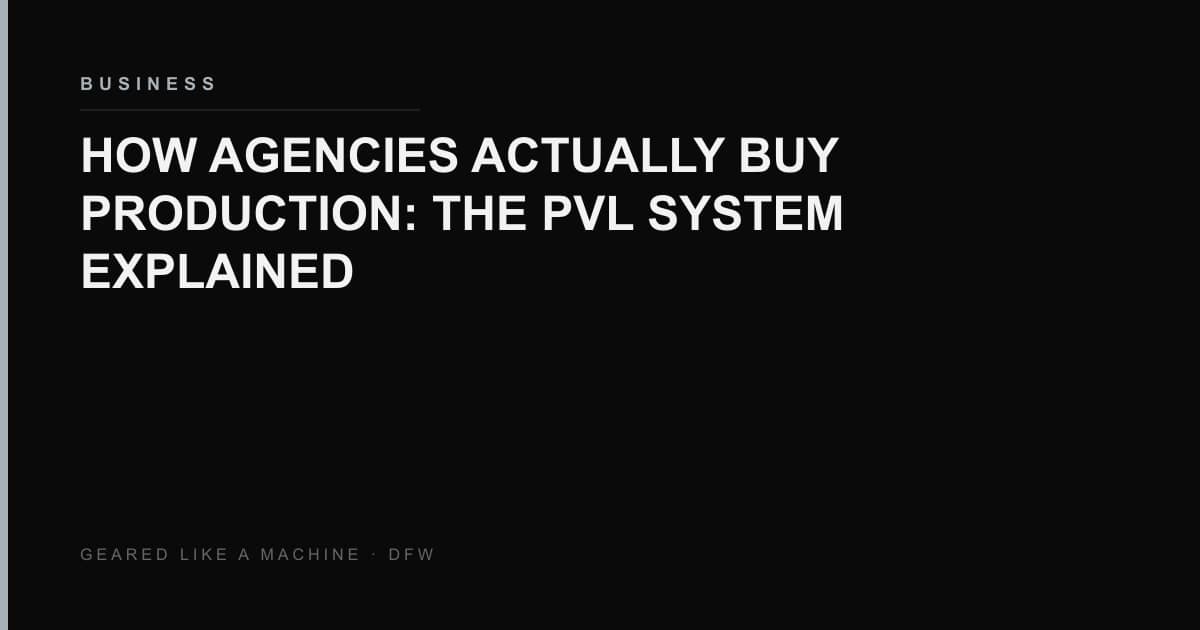Agency producer reviewing preferred vendor list production bids
