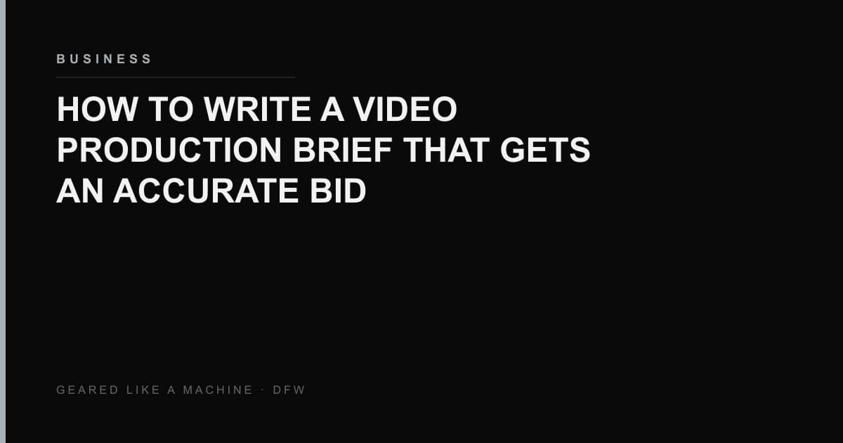 A marketing lead and a producer reviewing a one-page printed brief across a table in a Dallas production office