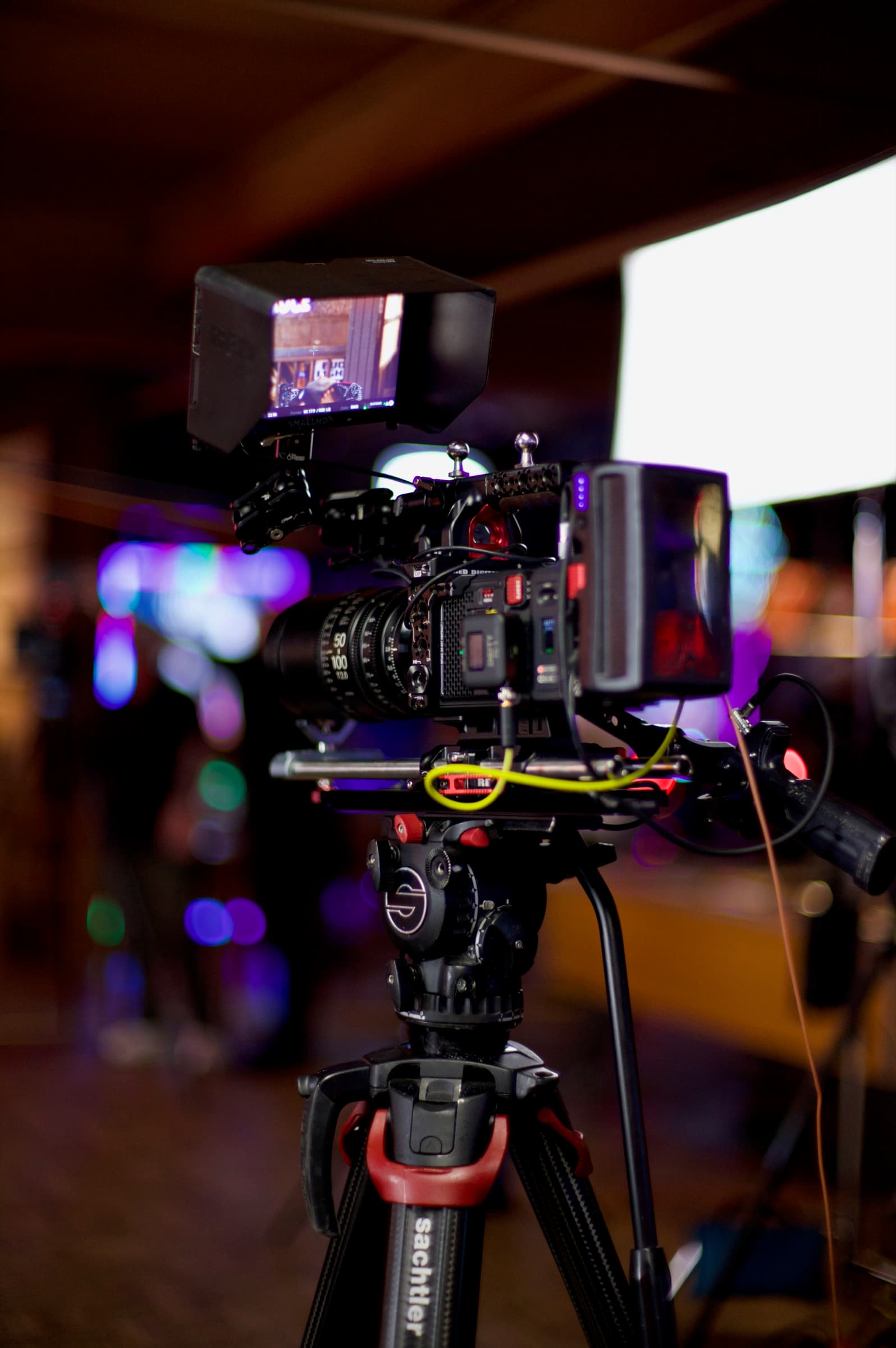 Cinema camera rig with bokeh lights