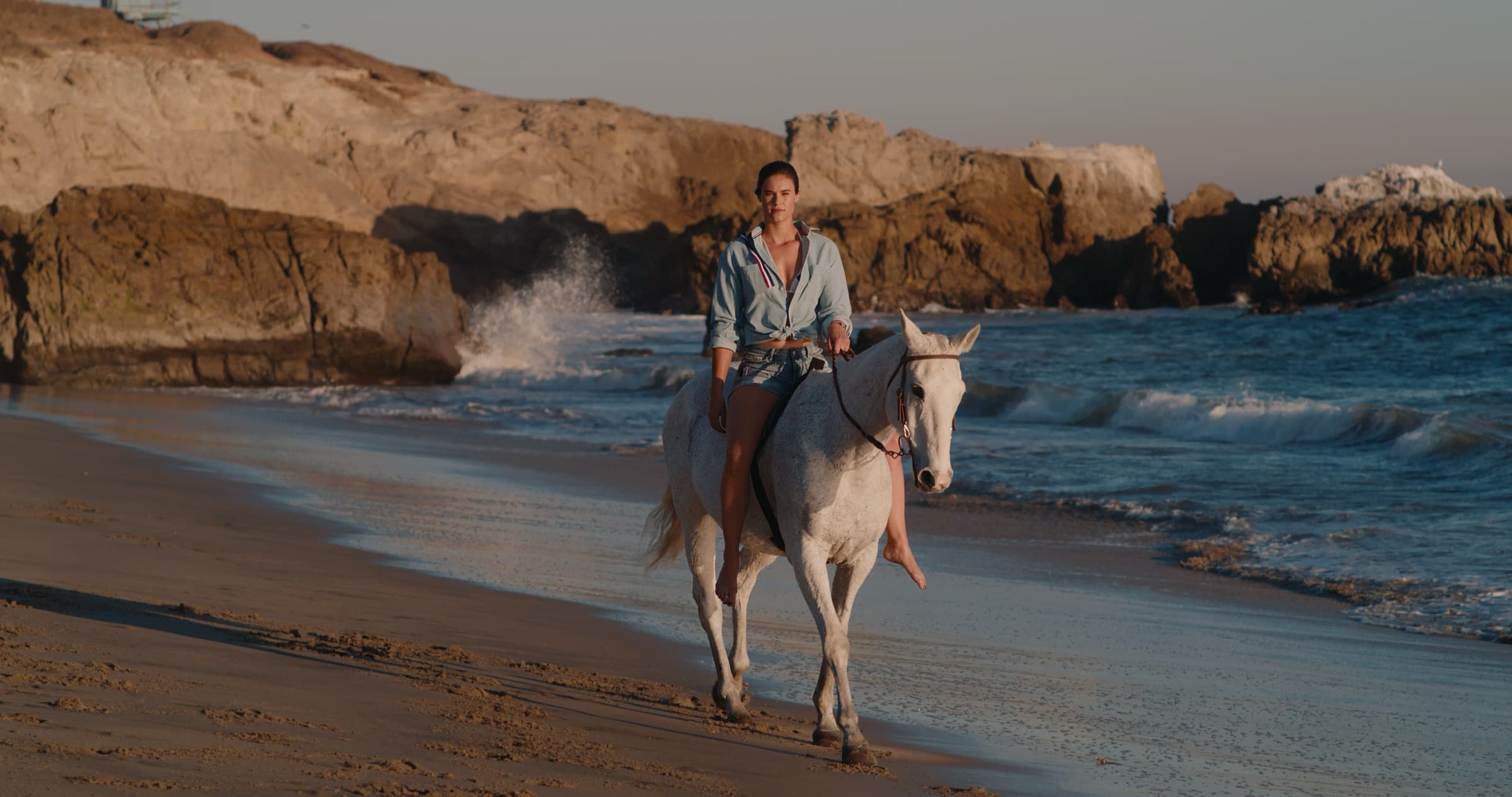 Horseback on Malibu beach at sunset