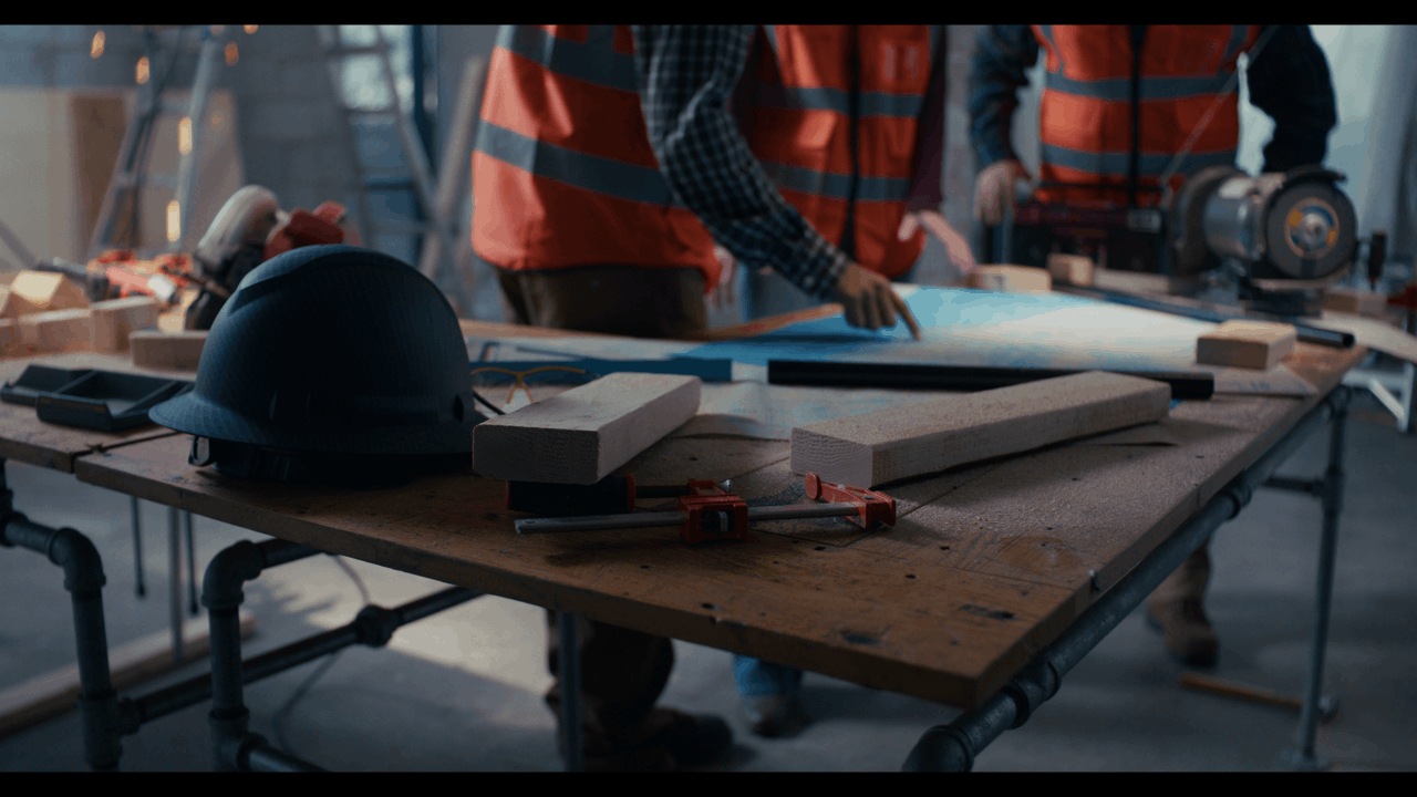 Cardboard Spaceship production — messy table