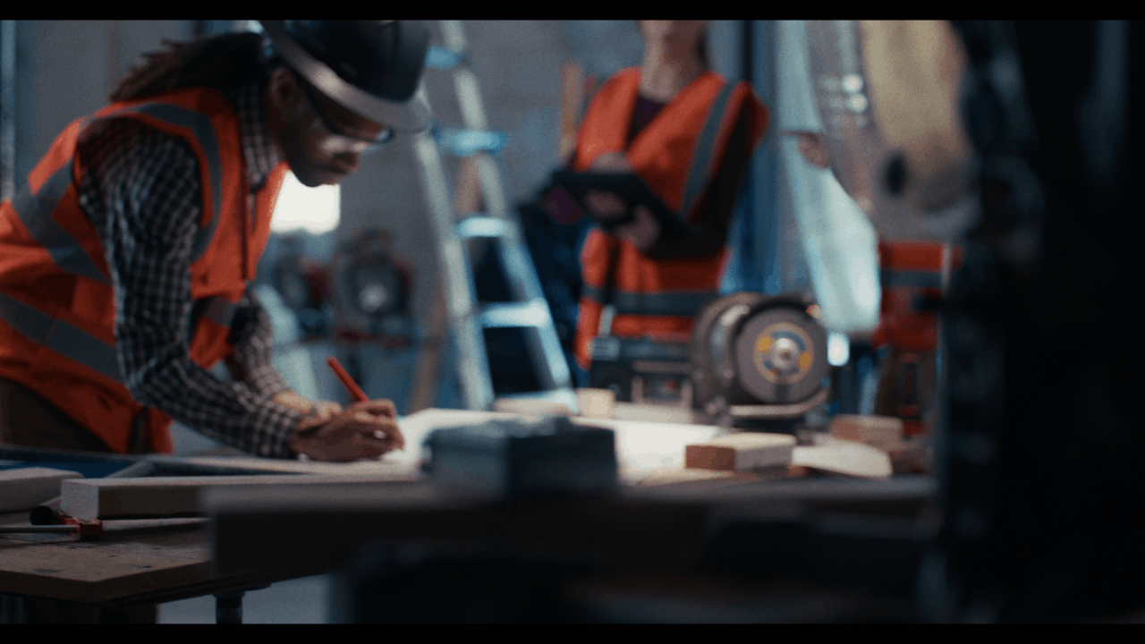 Cardboard Spaceship production — parallax shot