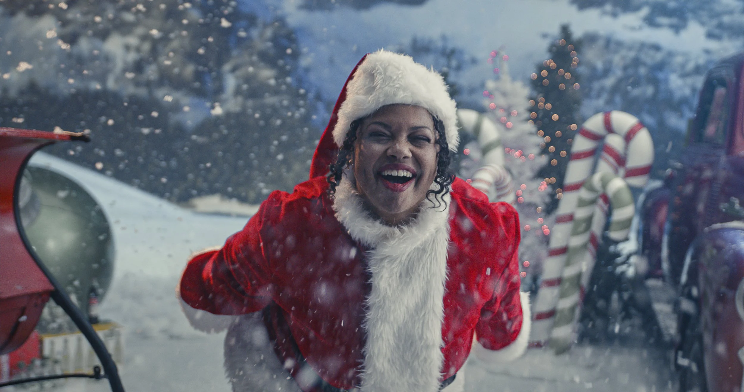 Coca-Cola Santa on set