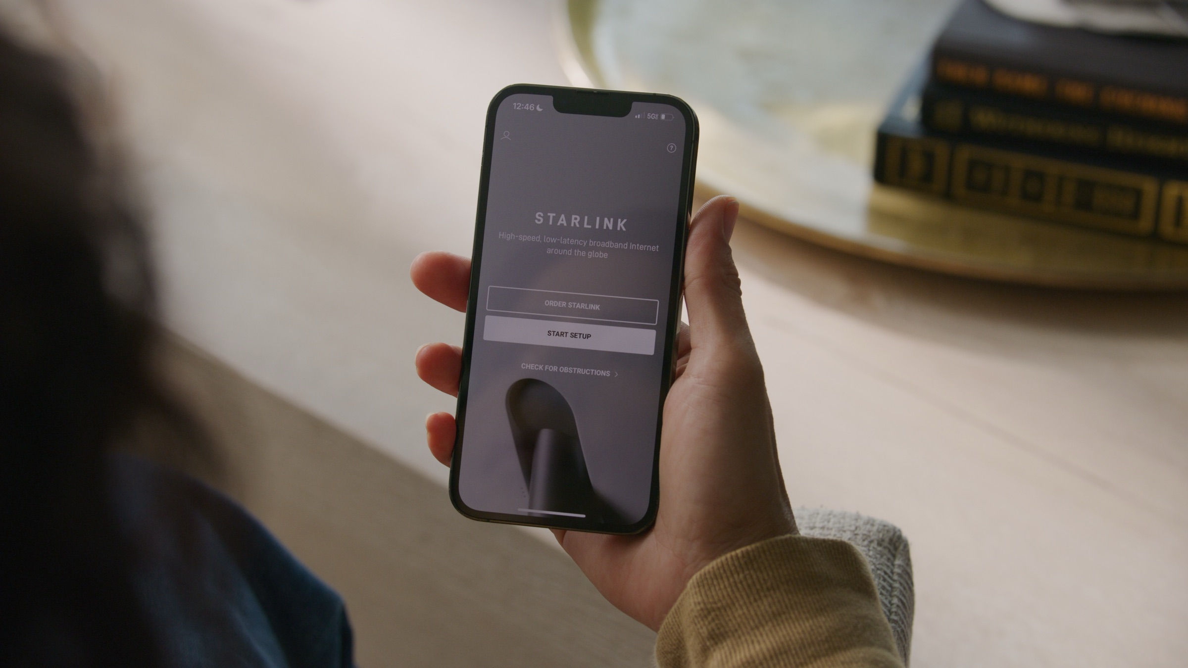 Starlink app setup on iPhone