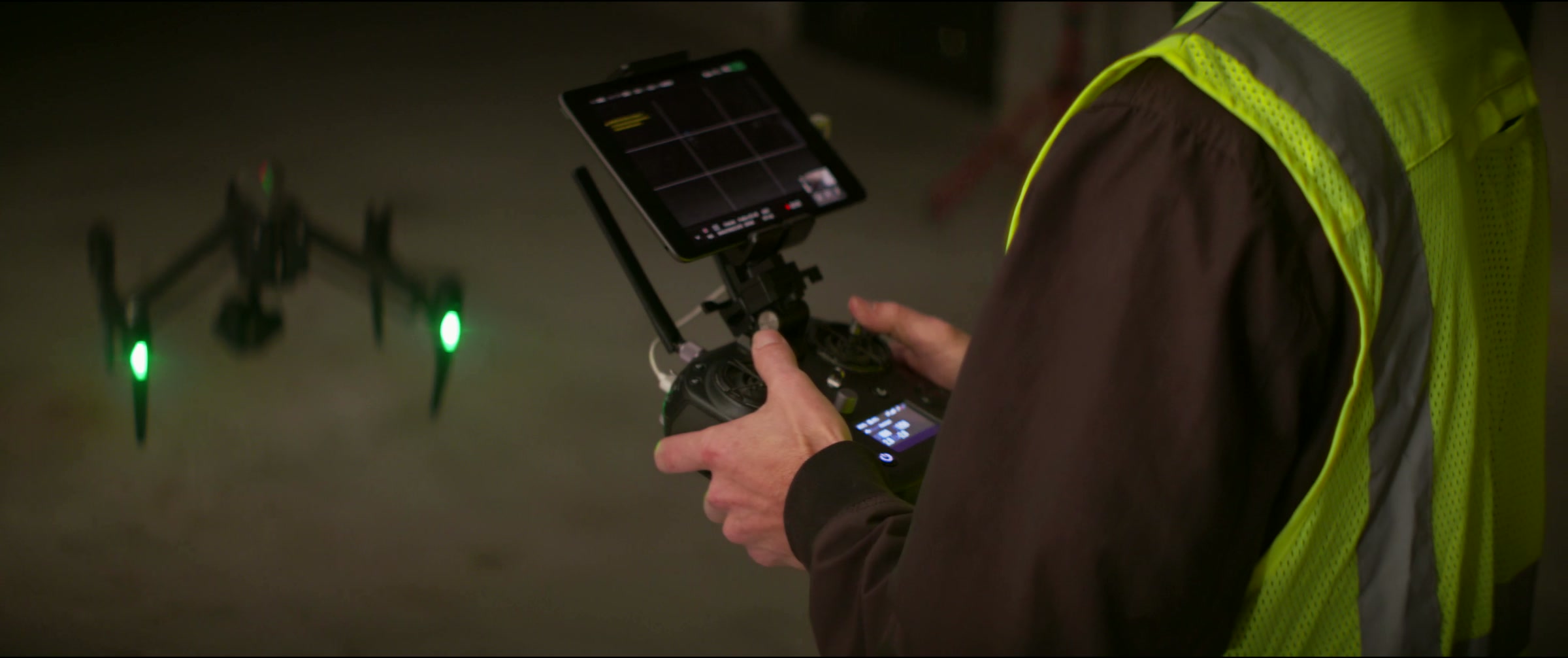Still frame titled "Drone Controller Inspection" from the Filmsupply Factory Bike TV Construction Selects source drop.
