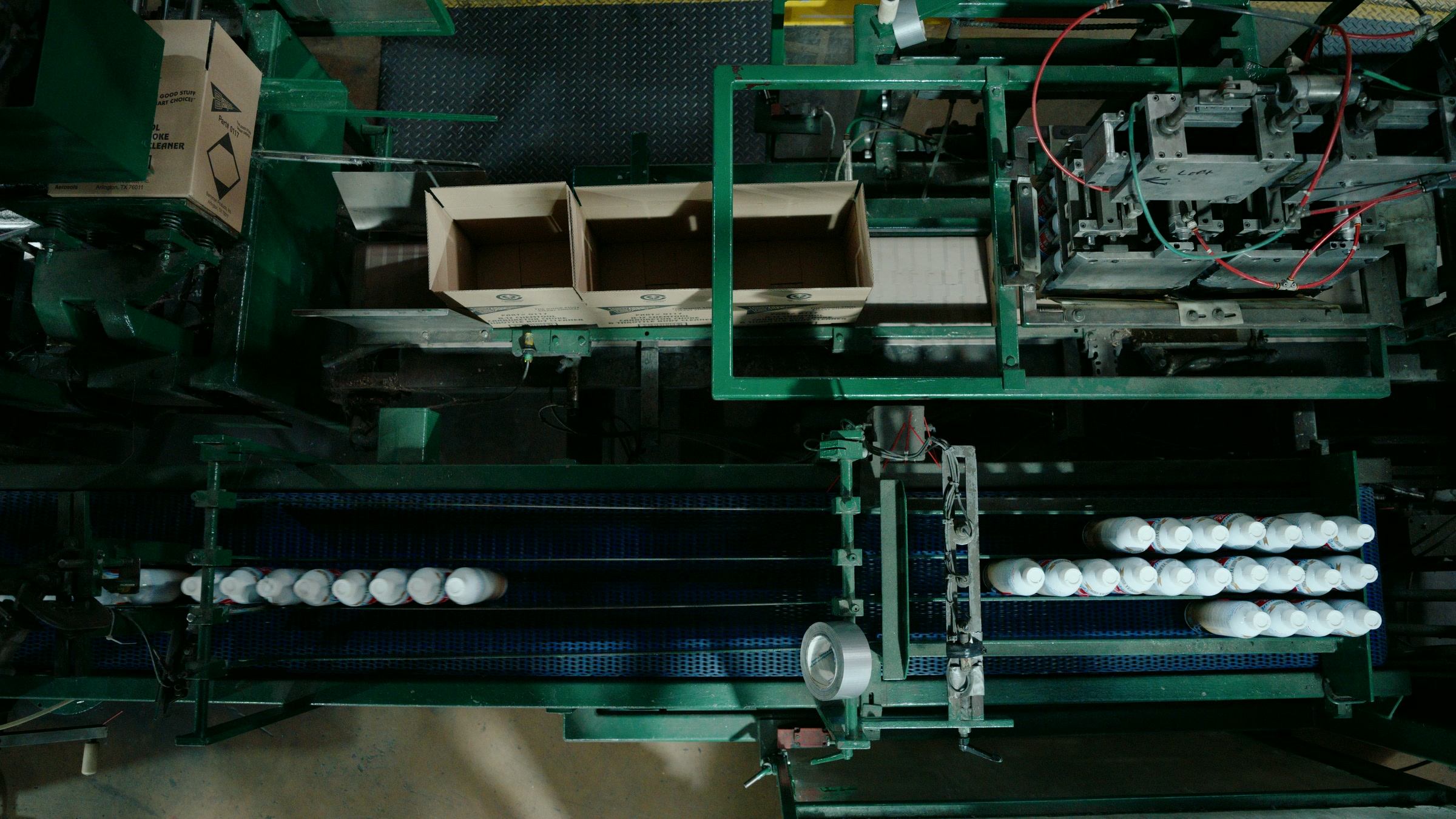 Still frame titled "Factory Conveyor Overhead Grid" from the Filmsupply Factory Bike TV Construction Selects source drop.