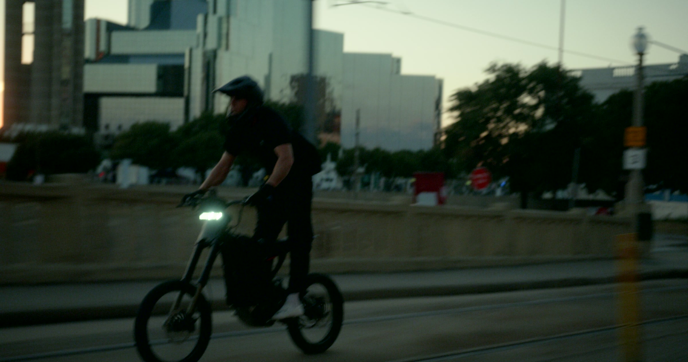 Still frame titled "Rail Line Bike Headlight" from the Filmsupply Factory Bike TV Construction Selects source drop.