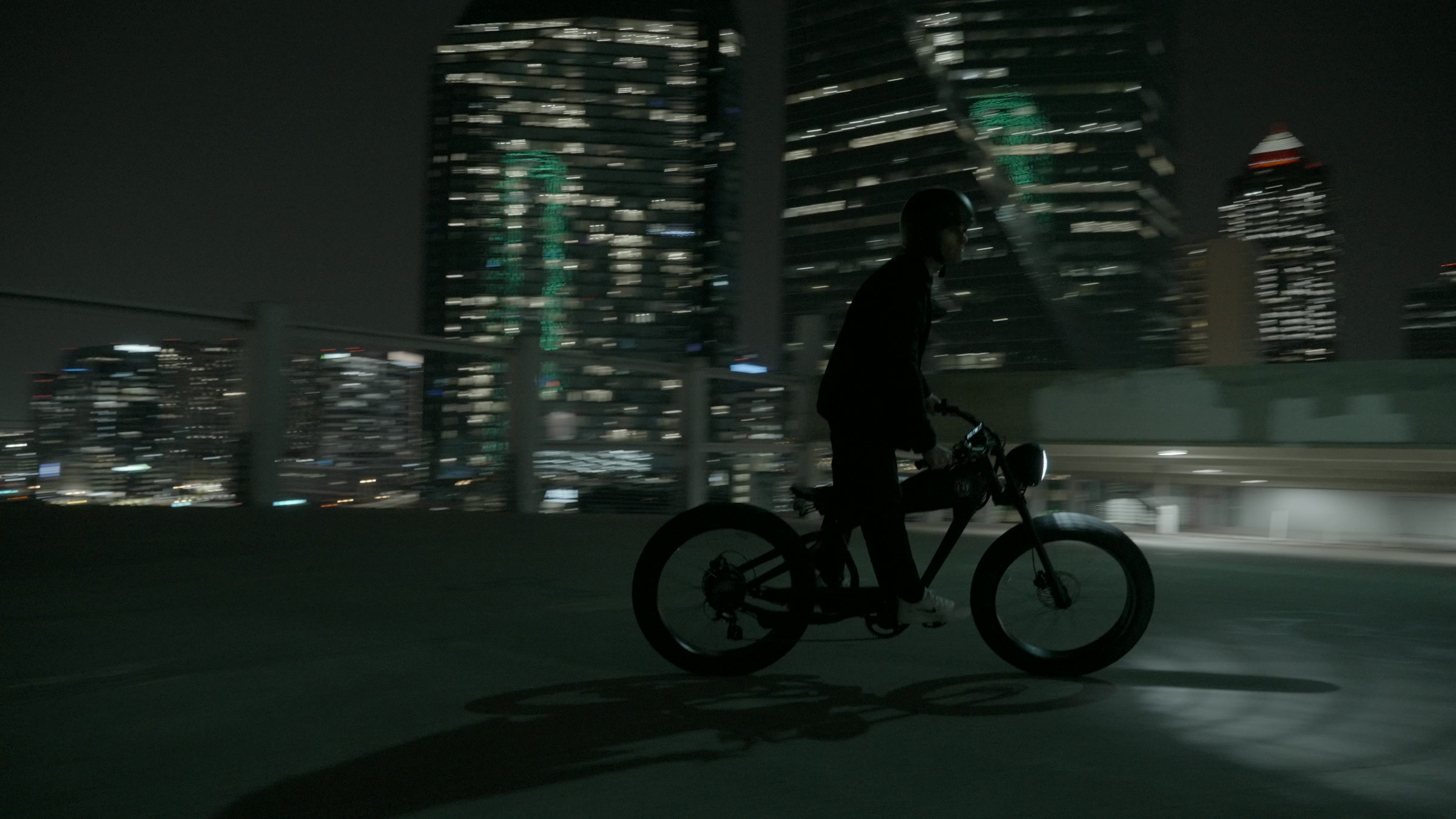 Still frame titled "Rooftop Bike City Profile" from the Filmsupply Factory Bike TV Construction Selects source drop.