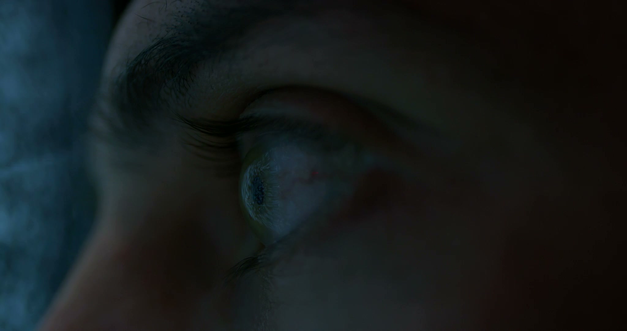Still frame titled "TV Reflection Eye Closeup" from the Filmsupply Factory Bike TV Construction Selects source drop.