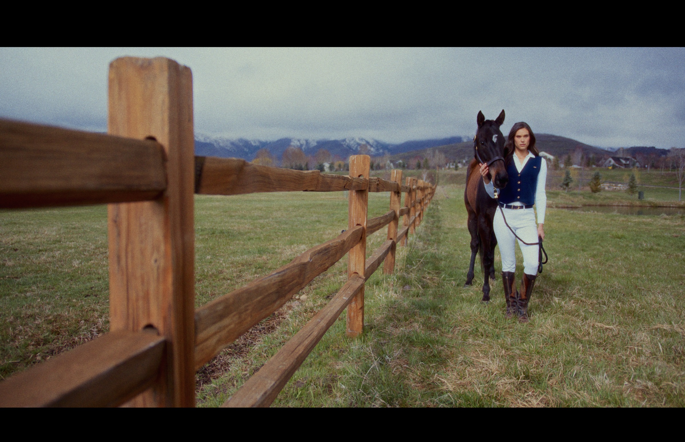 Still frame titled "Equestrian Ranch Wide" from the GLM Filmsupply Frame Grab Titles source drop.