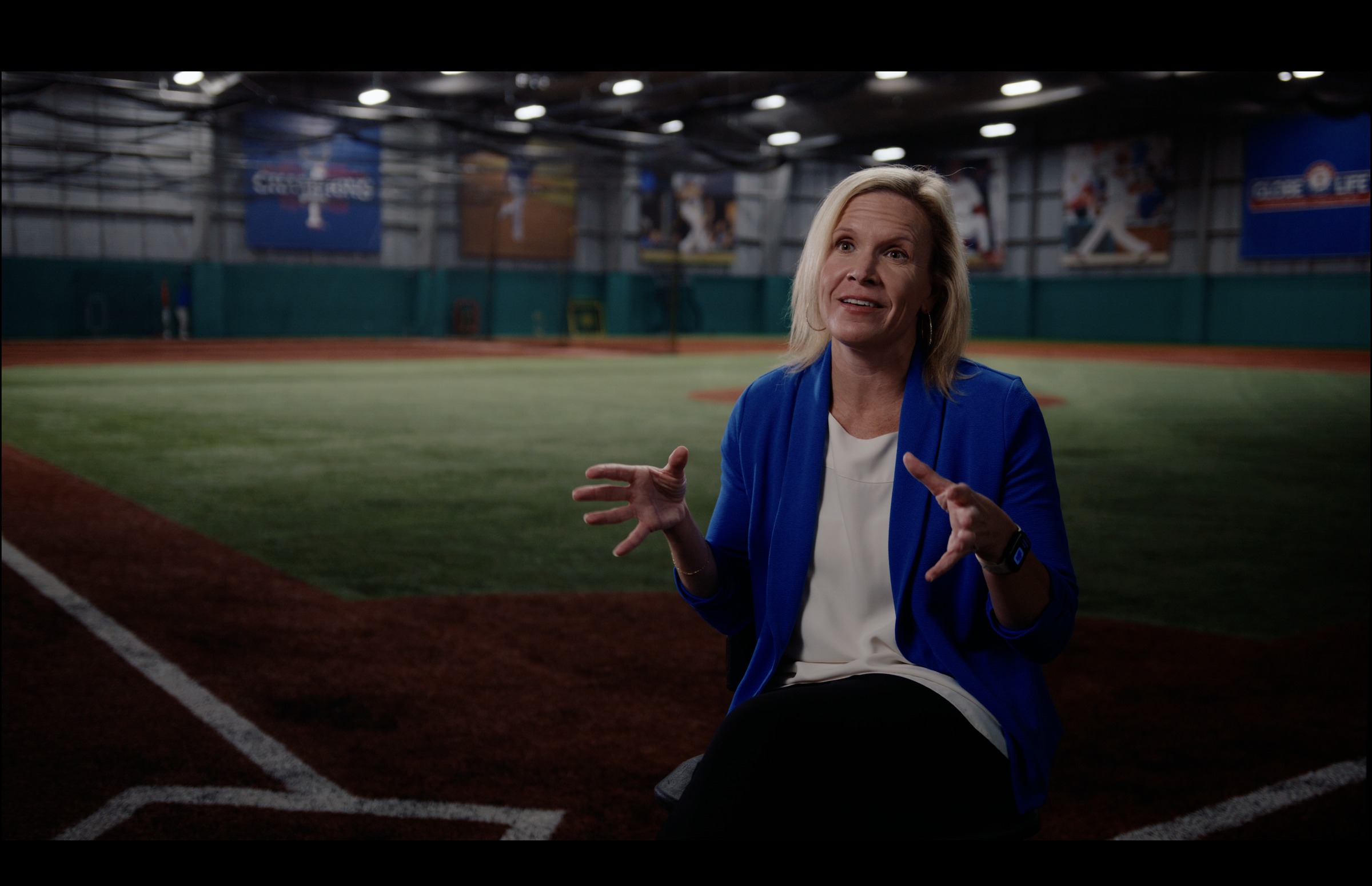 Still frame titled "High Ground Baseball Field Interview" from the GLM Filmsupply Frame Grab Titles source drop.