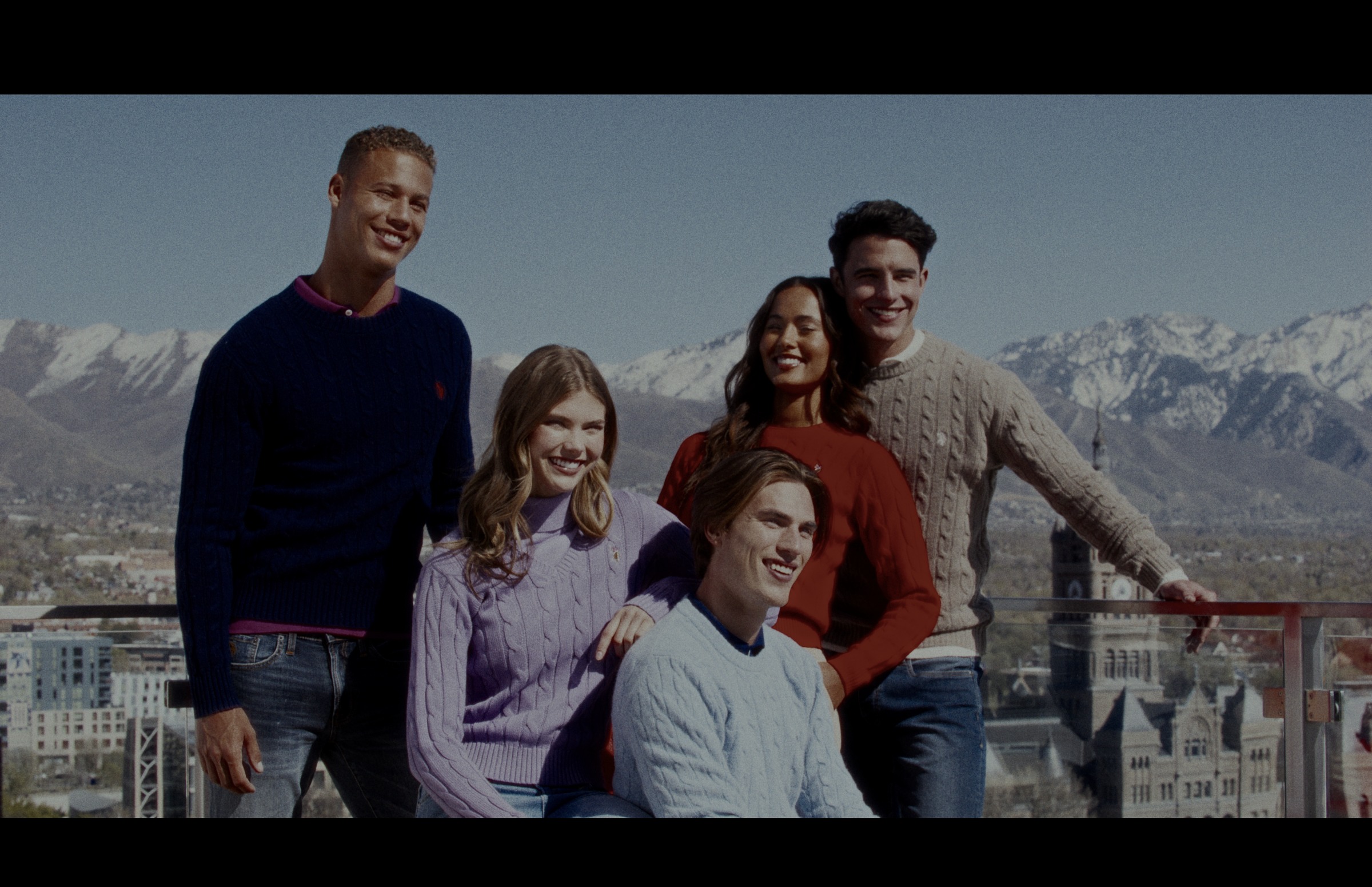 Still frame titled "Mountain Group Portrait" from the GLM Filmsupply Frame Grab Titles source drop.