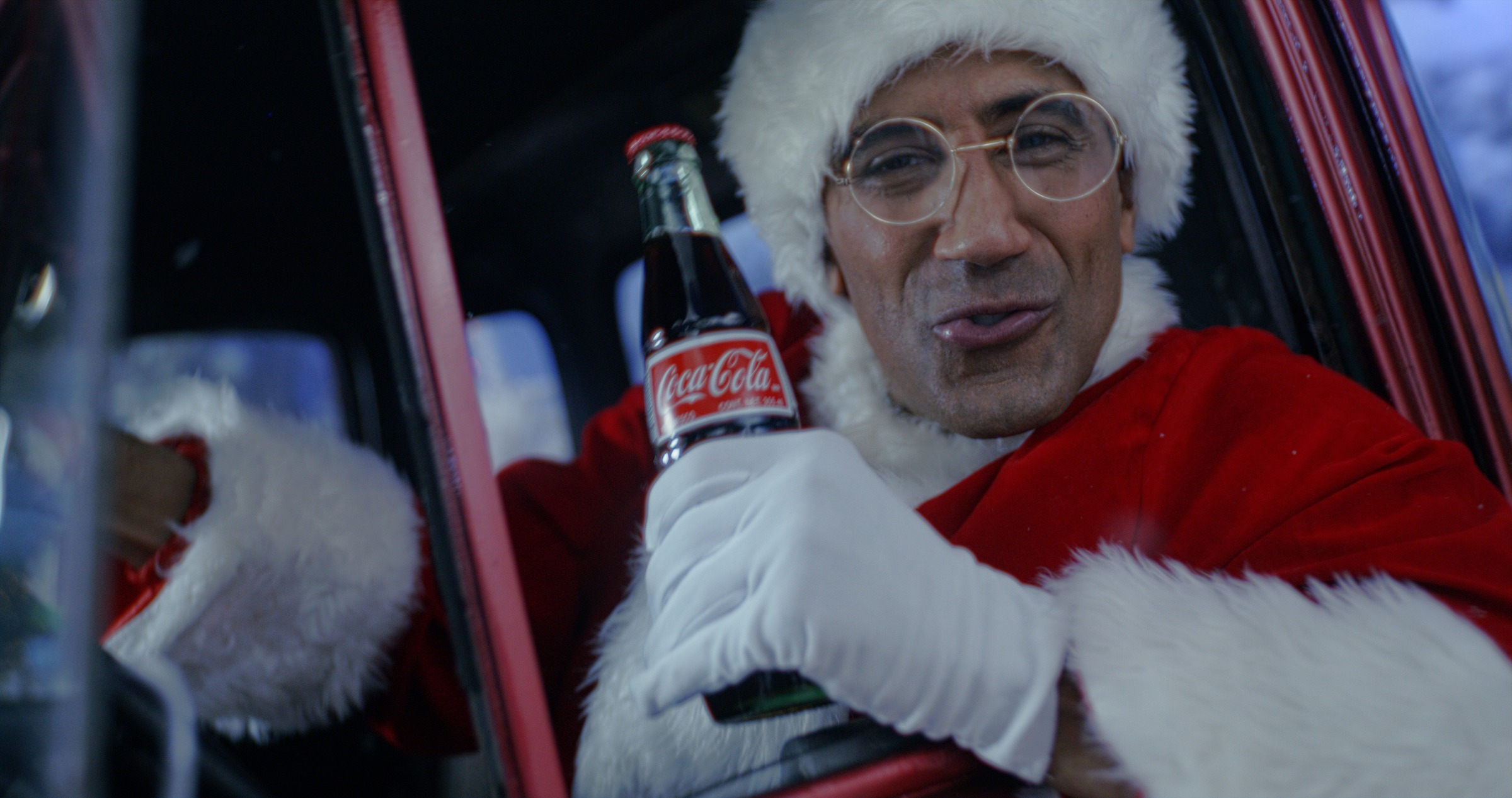 Still frame titled "Santa Car Window Closeup" from the GLM Filmsupply Frame Grab Titles source drop.